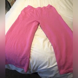 Pink low rise wide leg sweatpants